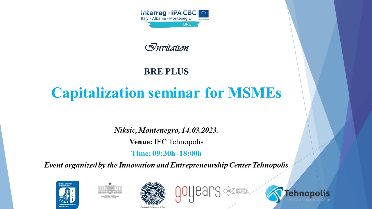 Poziv za učešće na Capitalization seminar za MMSP u okviru BRE PLUS projekta